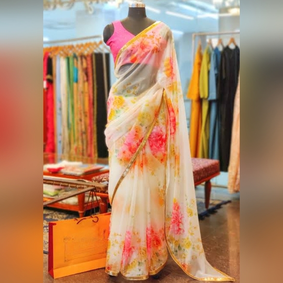 Adaah Boutique Other - Designer Organza Digital Print Saree